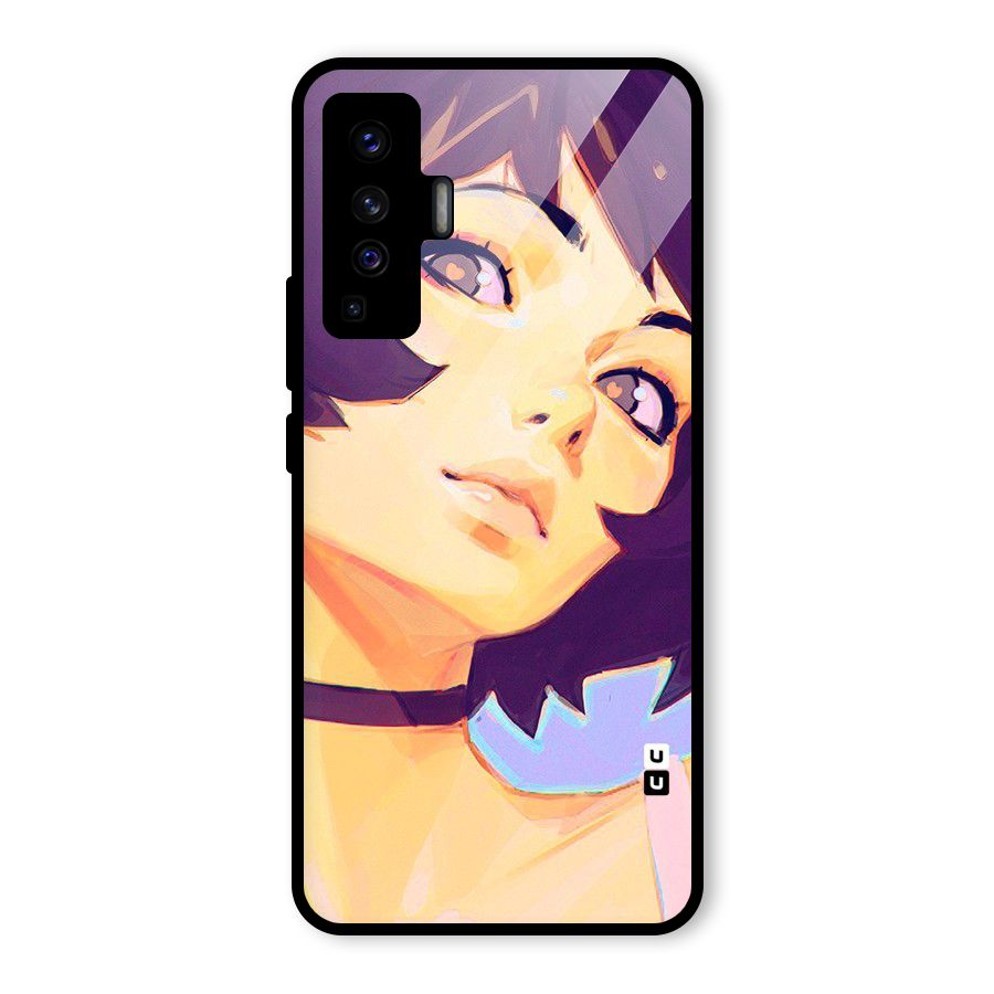 Girl Face Art Glass Back Case for Vivo X50