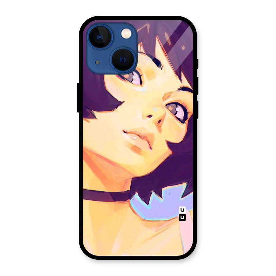 Girl Face Art Glass Back Case for iPhone 13 Mini