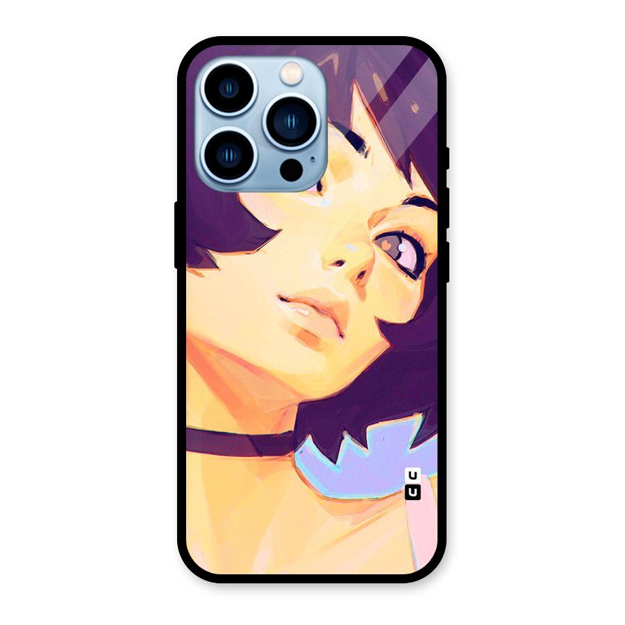 Girl Face Art Glass Back Case for iPhone 13 Pro