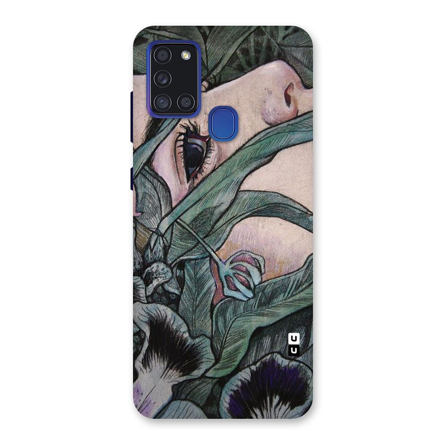 Girl Grass Art Back Case for Galaxy A21s