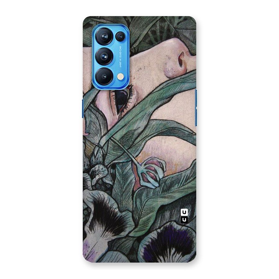 Girl Grass Art Back Case for Oppo Reno5 Pro 5G