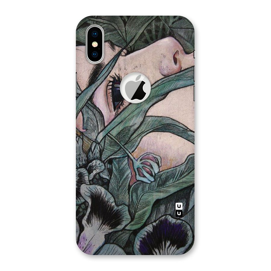 Girl Grass Art Back Case for iPhone X Logo Cut