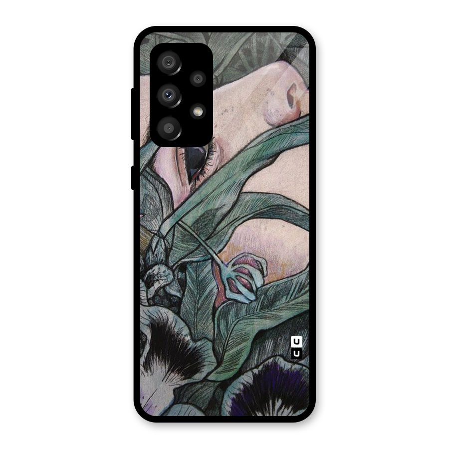 Girl Grass Art Glass Back Case for Galaxy A32