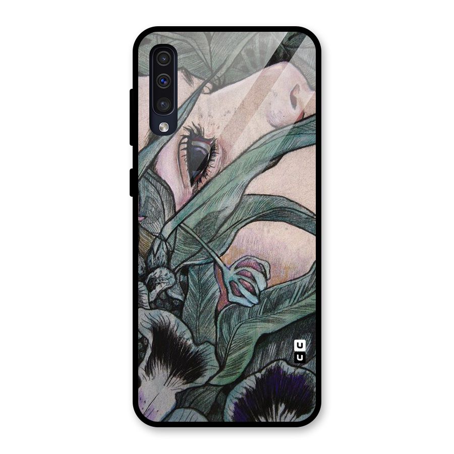 Girl Grass Art Glass Back Case for Galaxy A50