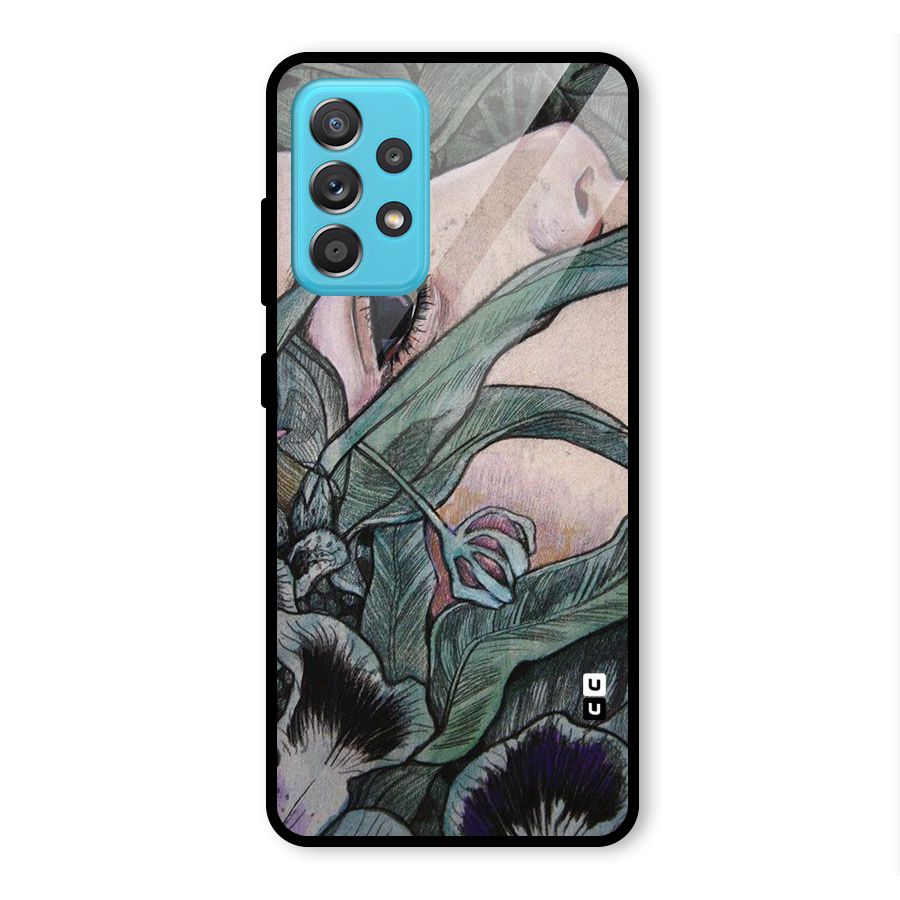 Girl Grass Art Glass Back Case for Galaxy A52