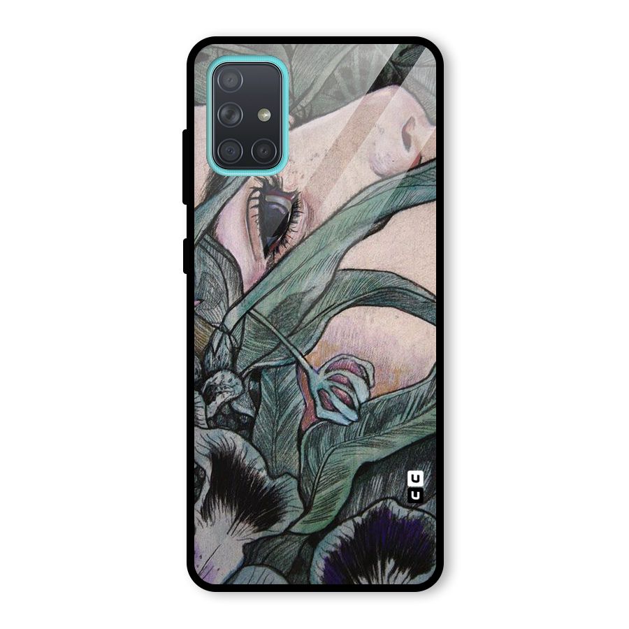 Girl Grass Art Glass Back Case for Galaxy A71