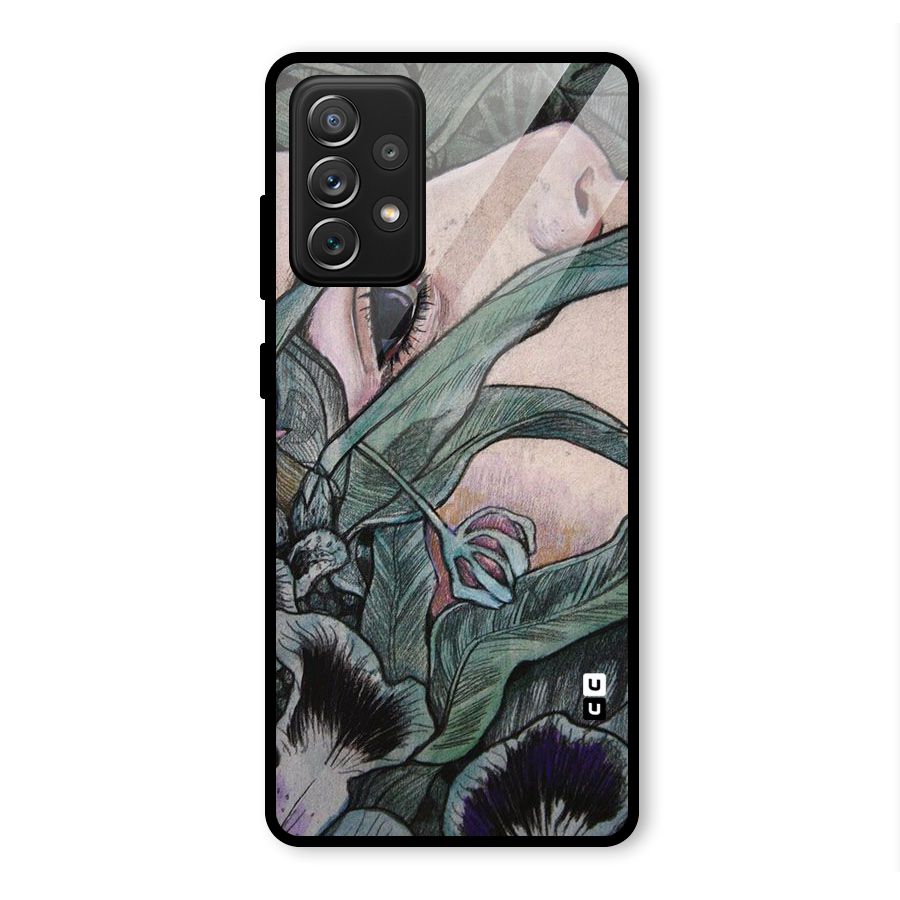 Girl Grass Art Glass Back Case for Galaxy A72