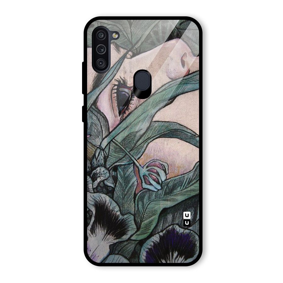 Girl Grass Art Glass Back Case for Galaxy M11