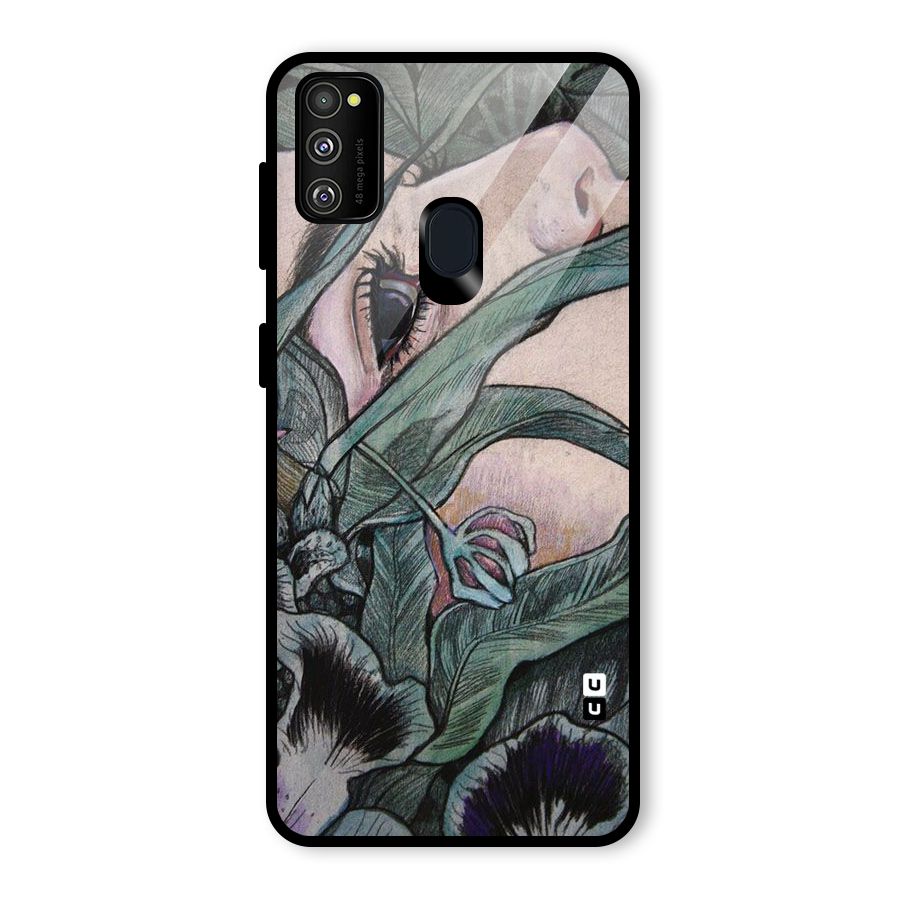 Girl Grass Art Glass Back Case for Galaxy M30s