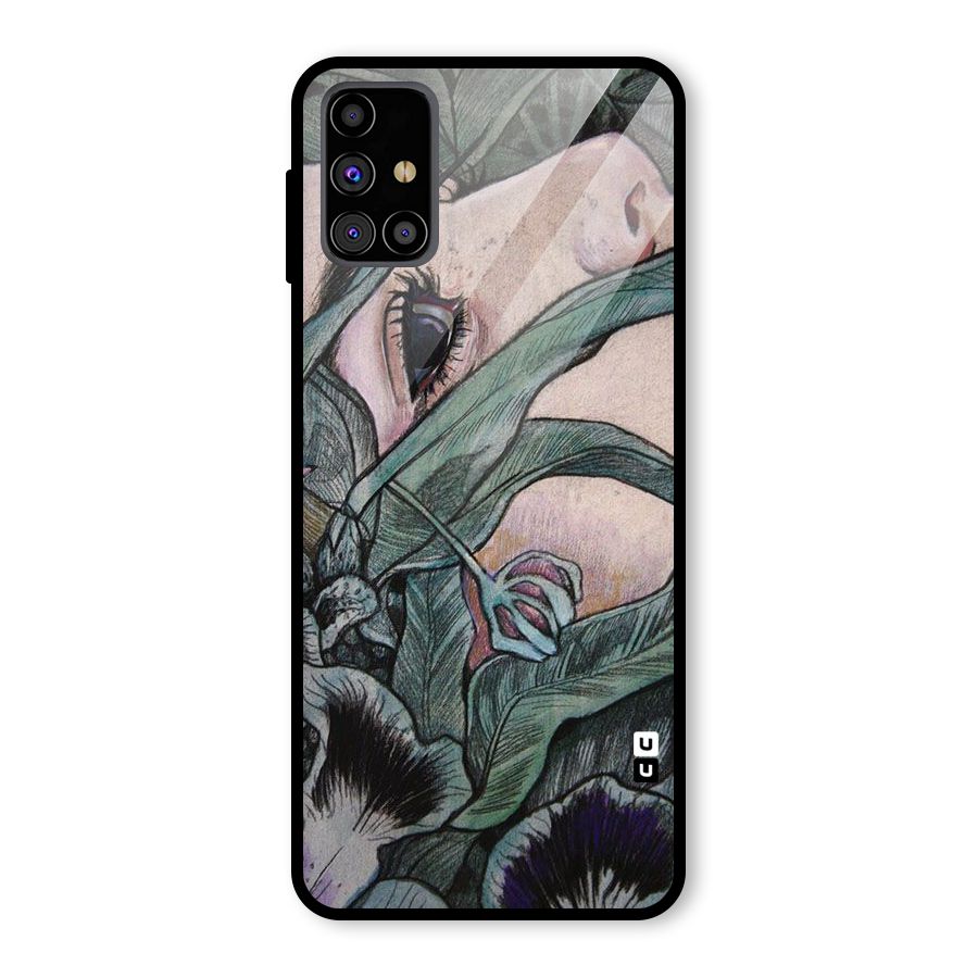 Girl Grass Art Glass Back Case for Galaxy M31s