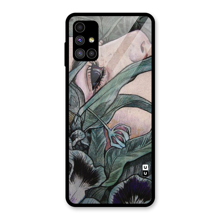 Girl Grass Art Glass Back Case for Galaxy M51