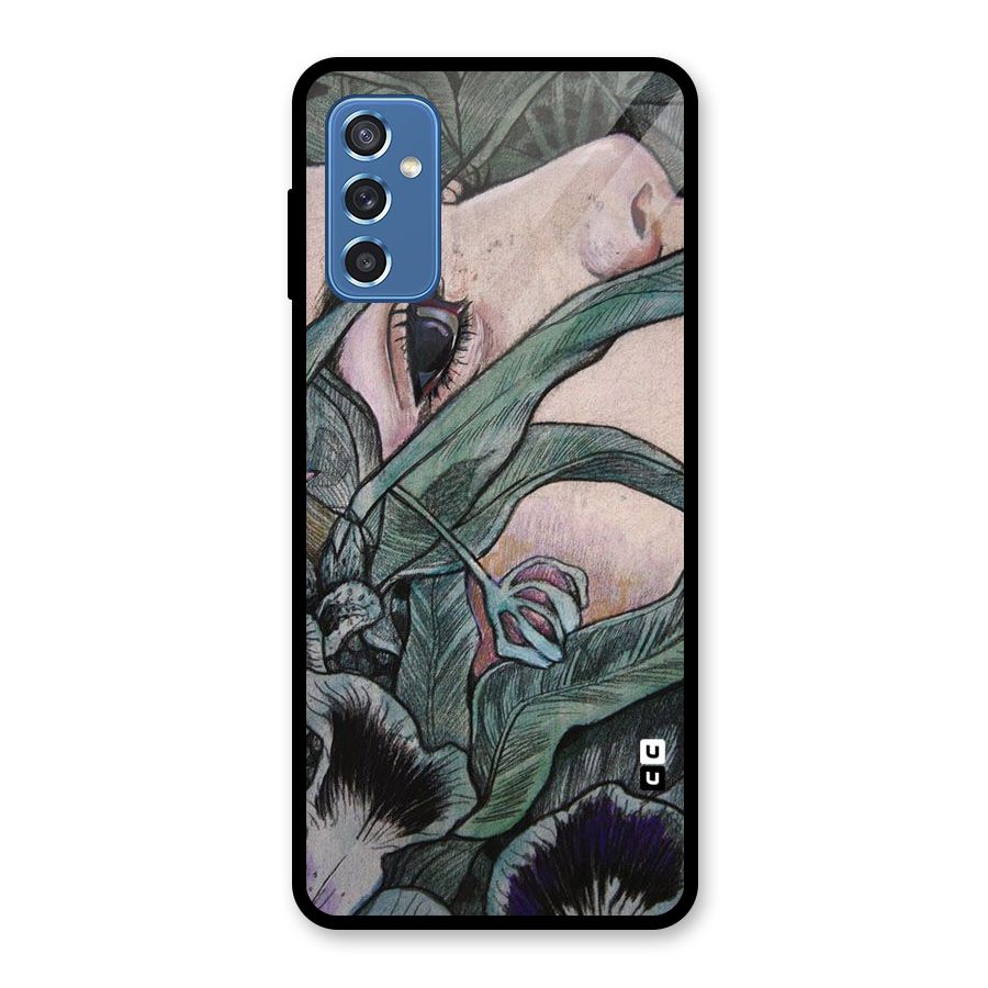 Girl Grass Art Glass Back Case for Galaxy M52 5G