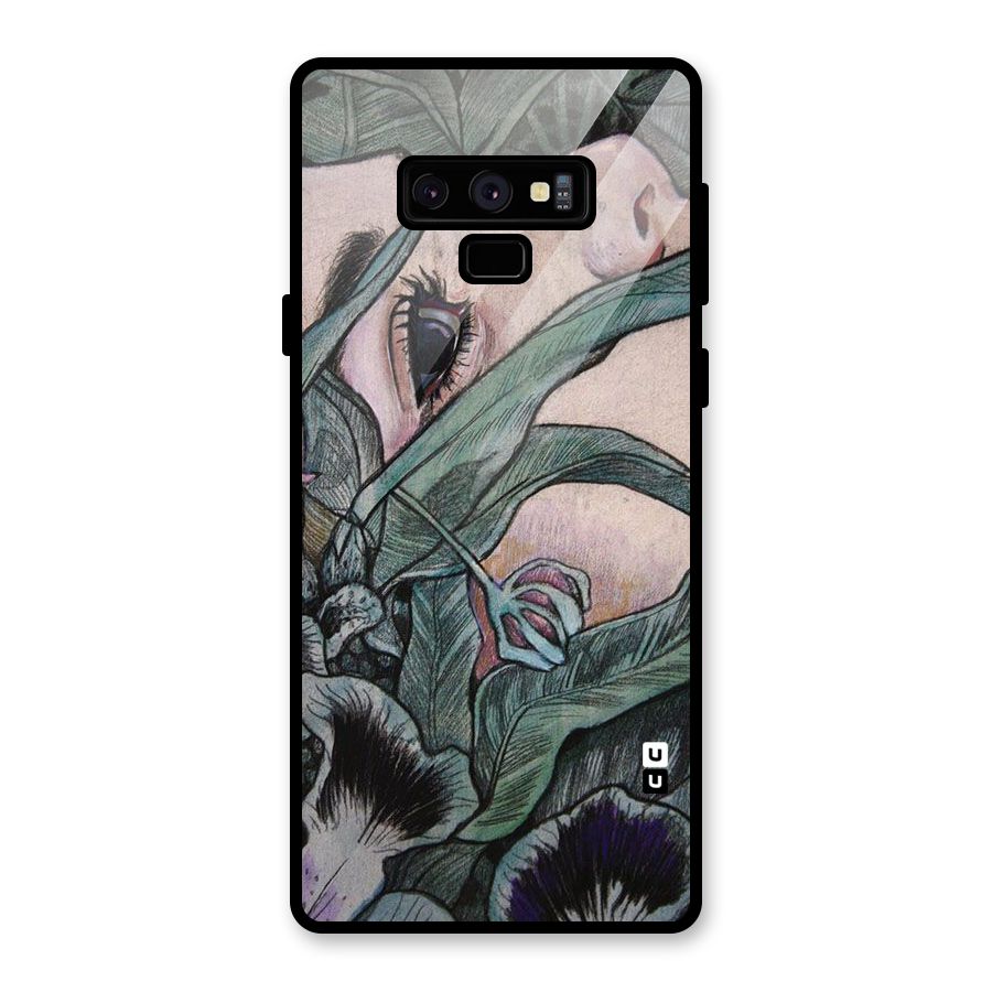 Girl Grass Art Glass Back Case for Galaxy Note 9