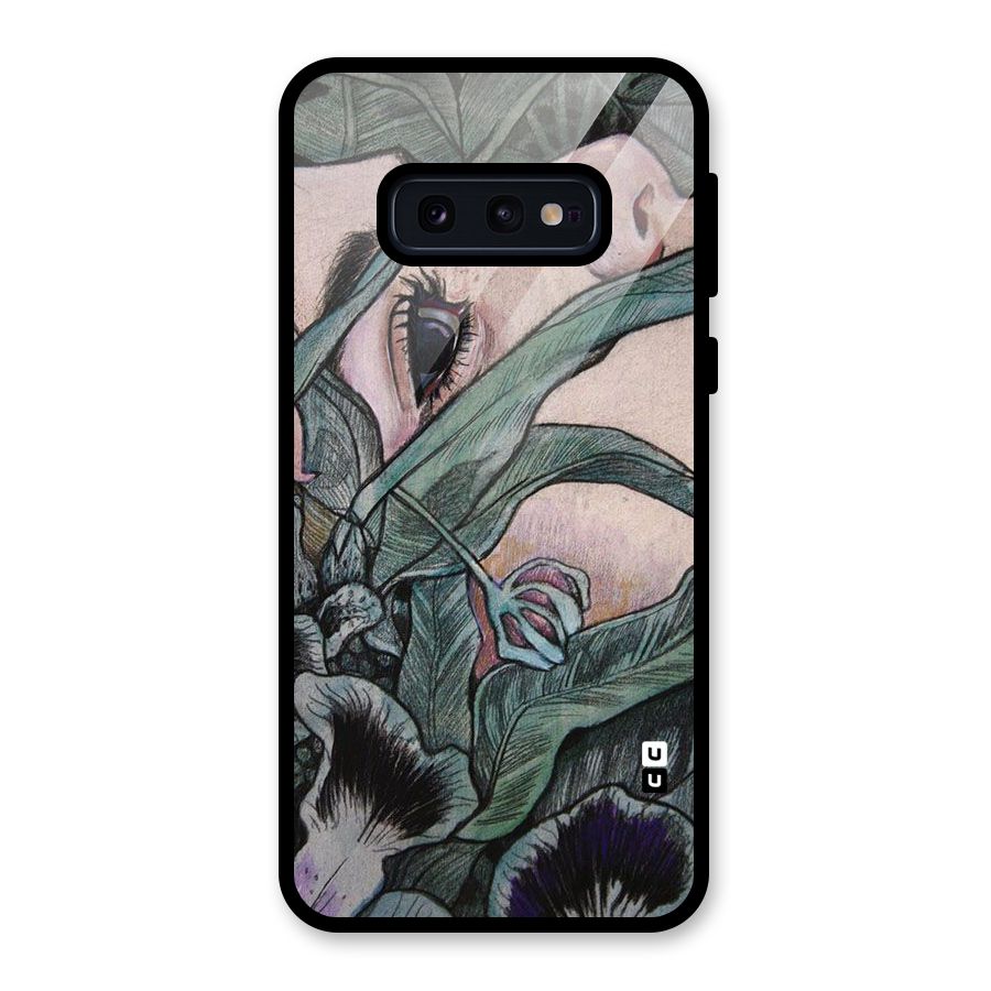 Girl Grass Art Glass Back Case for Galaxy S10e