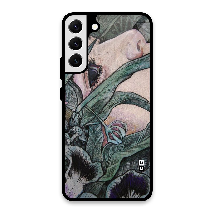 Girl Grass Art Glass Back Case for Galaxy S22 Plus 5G