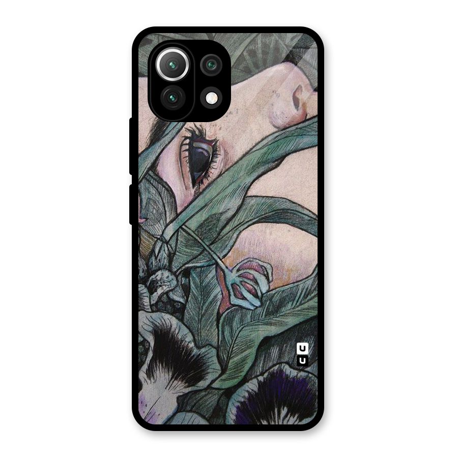 Girl Grass Art Glass Back Case for Mi 11 Lite