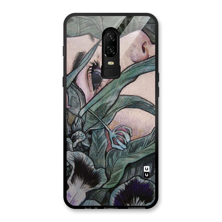 Girl Grass Art Glass Back Case for OnePlus 6