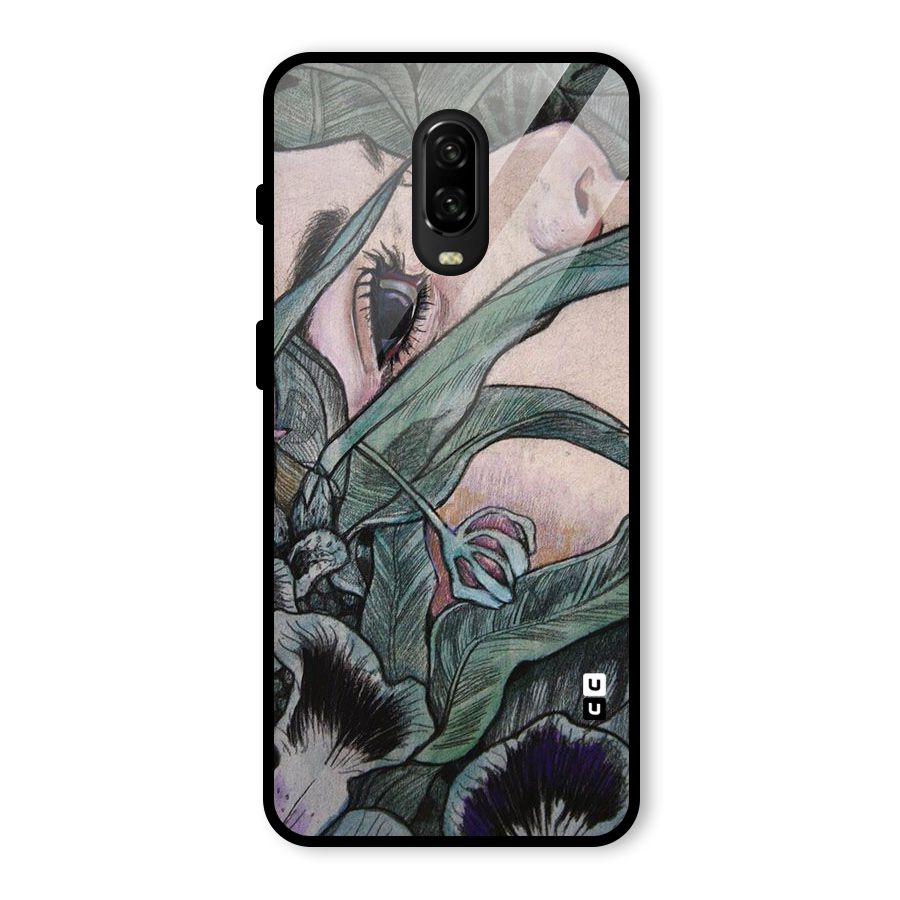 Girl Grass Art Glass Back Case for OnePlus 6T