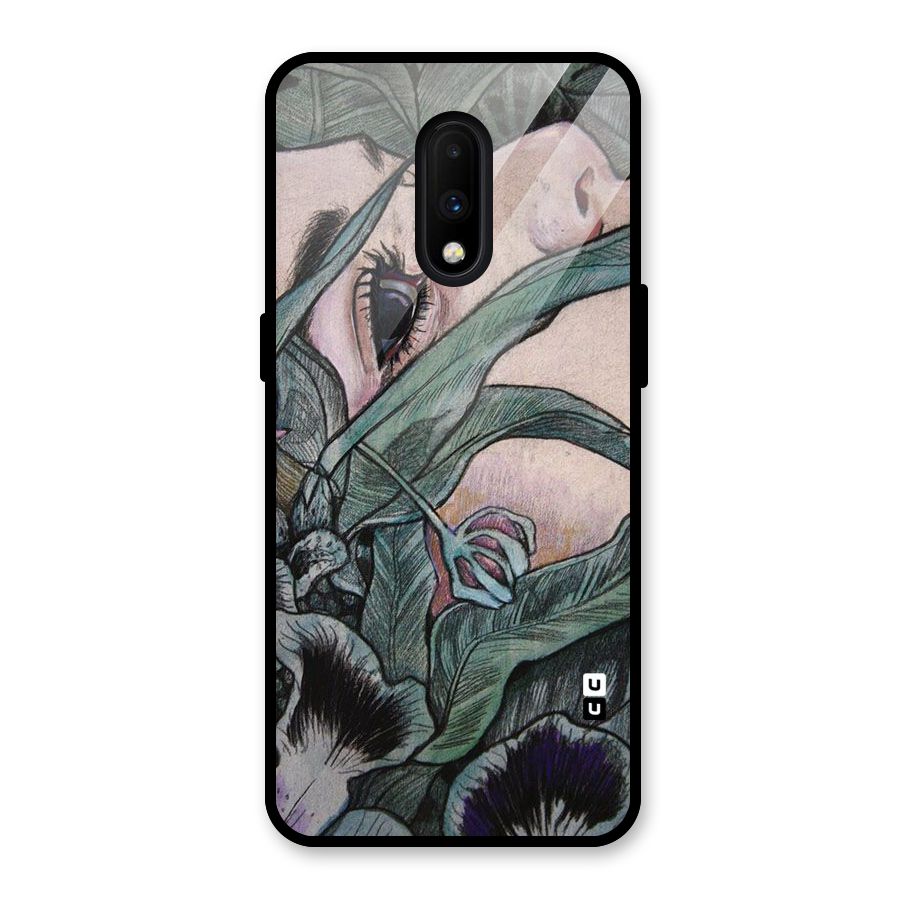 Girl Grass Art Glass Back Case for OnePlus 7
