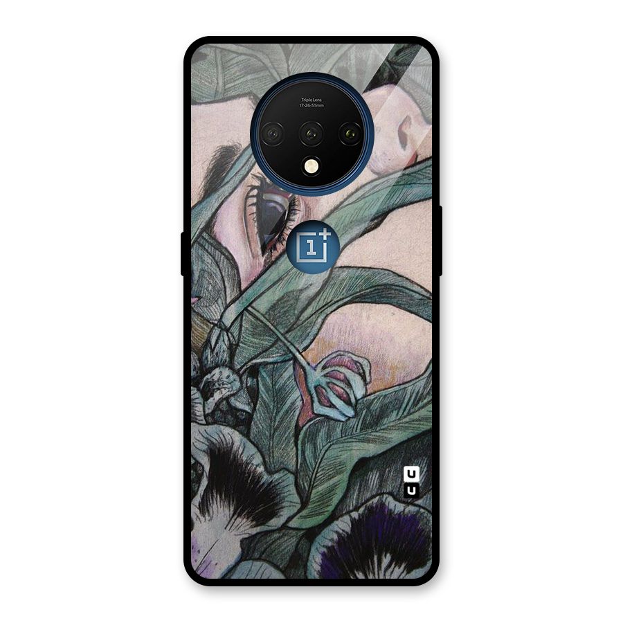 Girl Grass Art Glass Back Case for OnePlus 7T