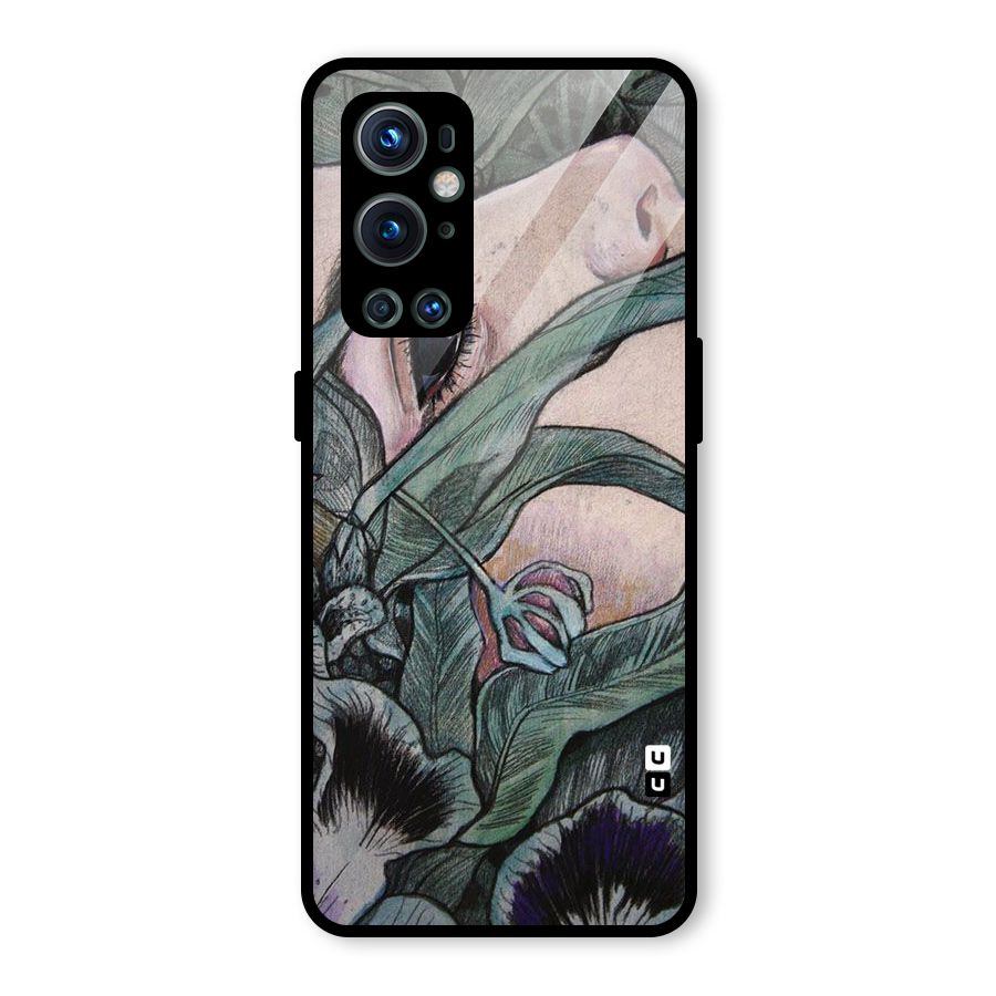 Girl Grass Art Glass Back Case for OnePlus 9 Pro