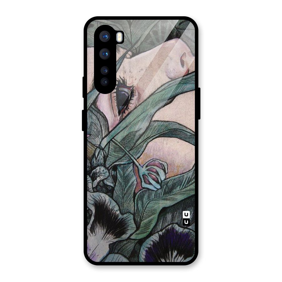 Girl Grass Art Glass Back Case for OnePlus Nord