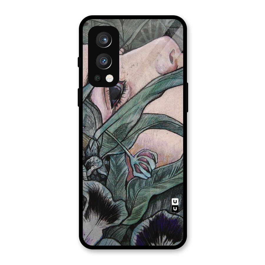 Girl Grass Art Glass Back Case for OnePlus Nord 2 5G
