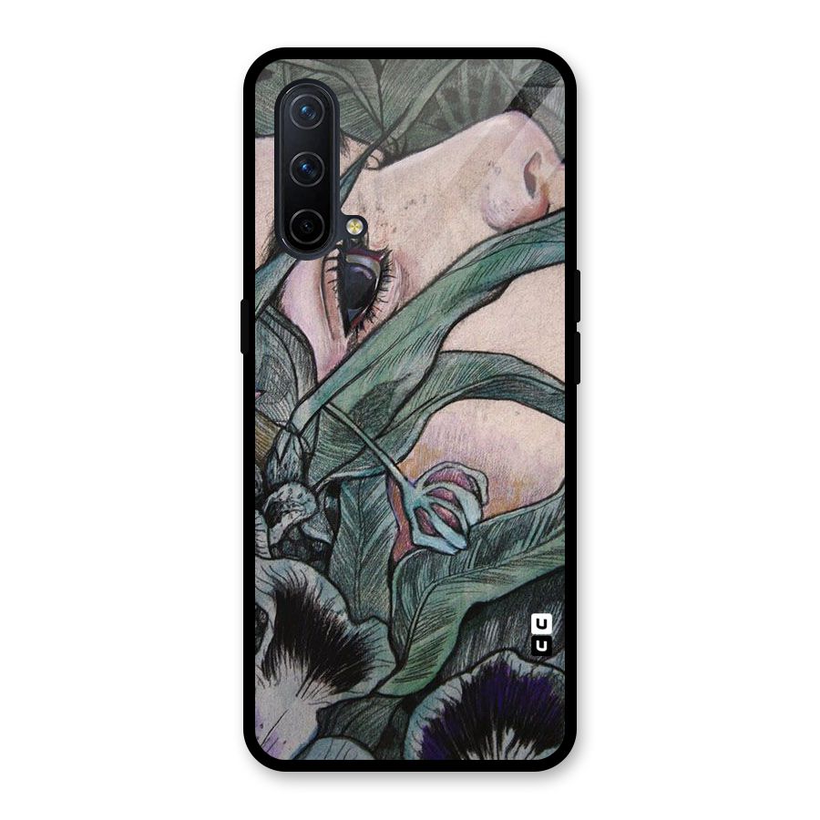 Girl Grass Art Glass Back Case for OnePlus Nord CE 5G