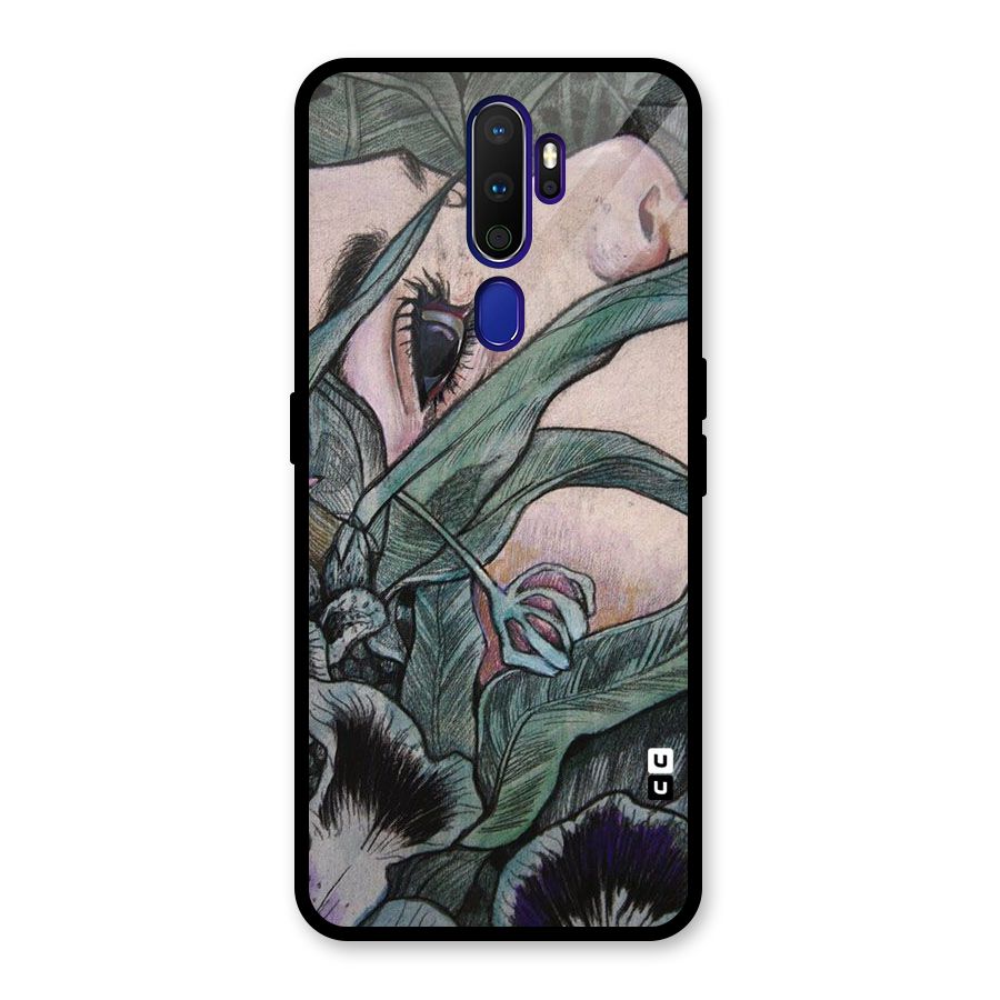 Girl Grass Art Glass Back Case for Oppo A9 (2020)