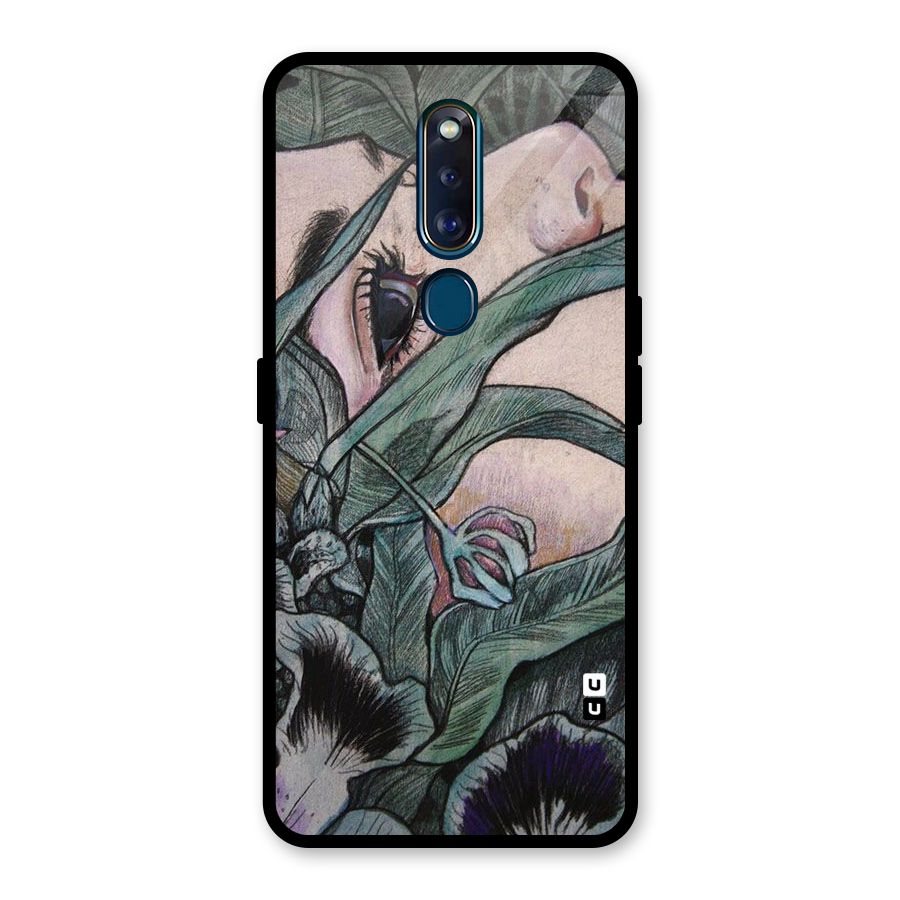 Girl Grass Art Glass Back Case for Oppo F11 Pro