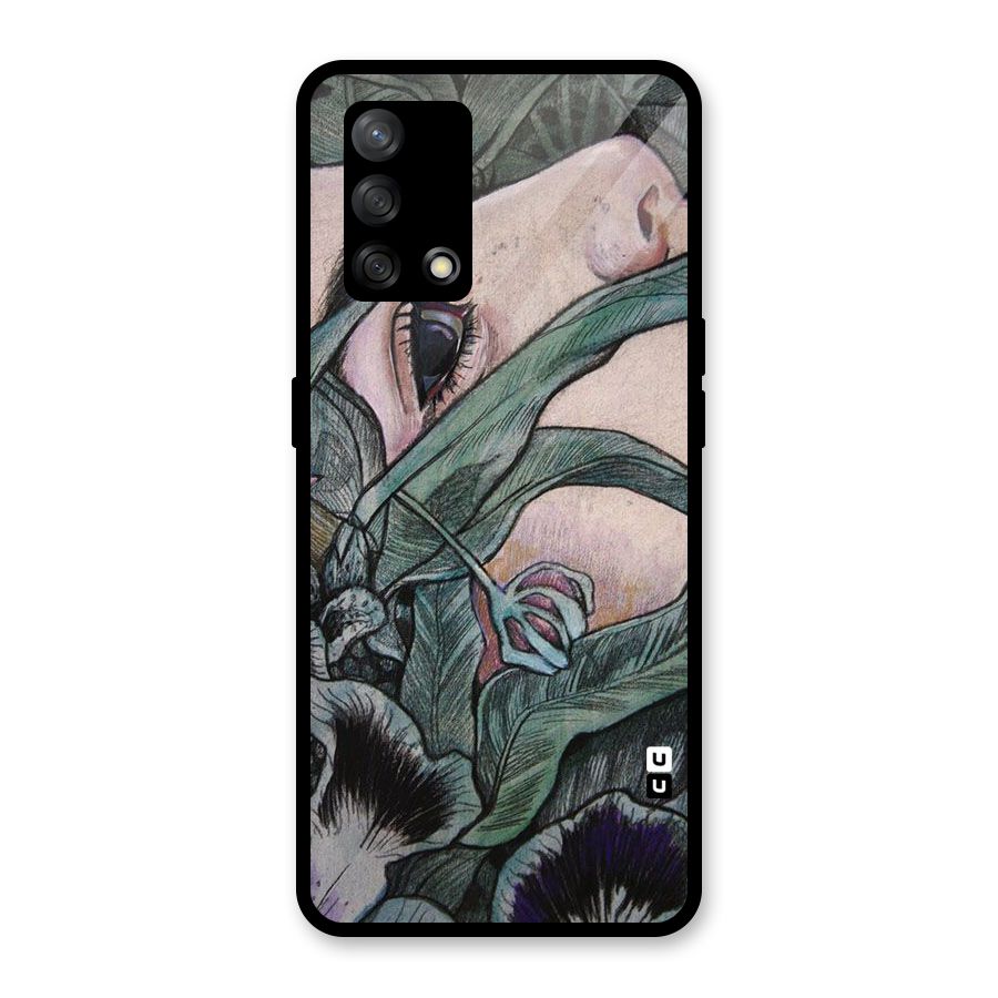 Girl Grass Art Glass Back Case for Oppo F19