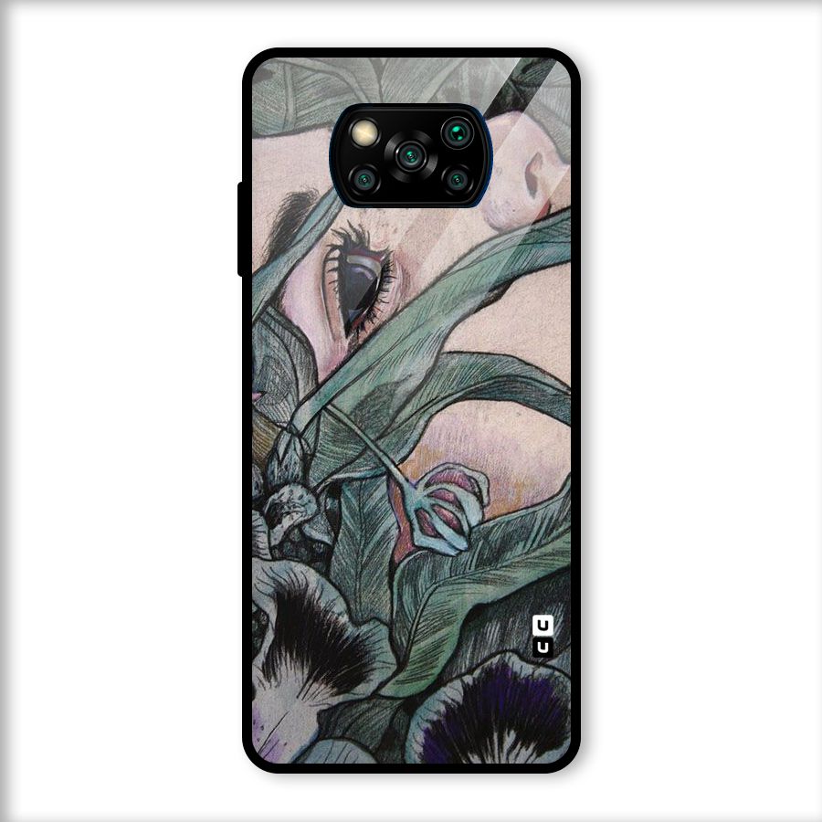 Girl Grass Art Glass Back Case for Poco X3