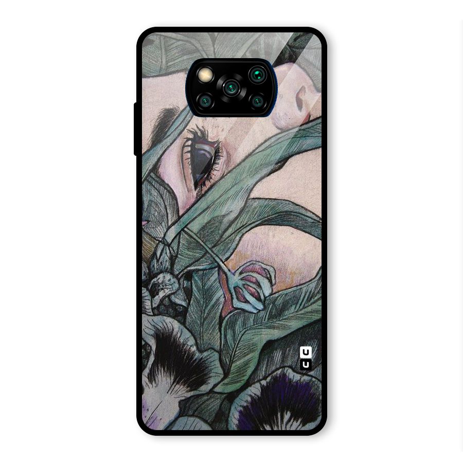 Girl Grass Art Glass Back Case for Poco X3 Pro
