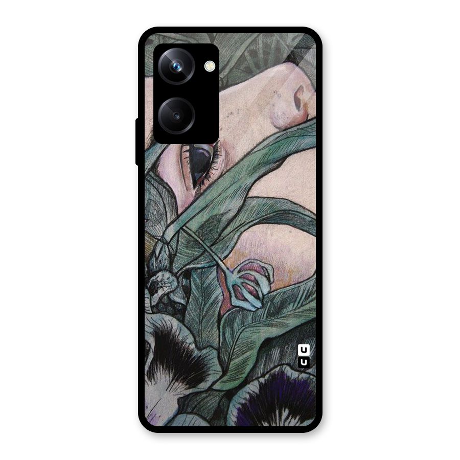 Girl Grass Art Glass Back Case for Realme 10 Pro