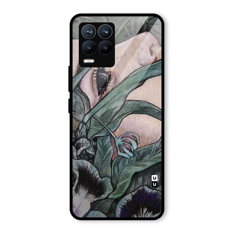 Girl Grass Art Glass Back Case for Realme 8 Pro
