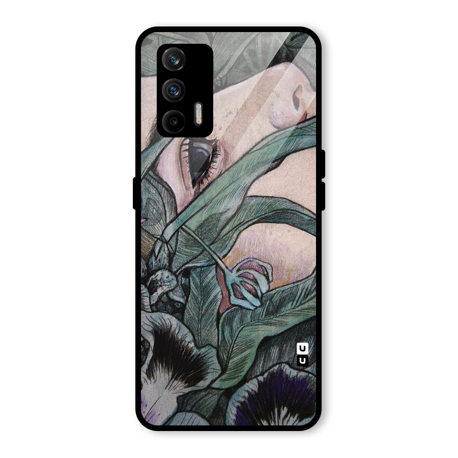 Girl Grass Art Glass Back Case for Realme GT 5G