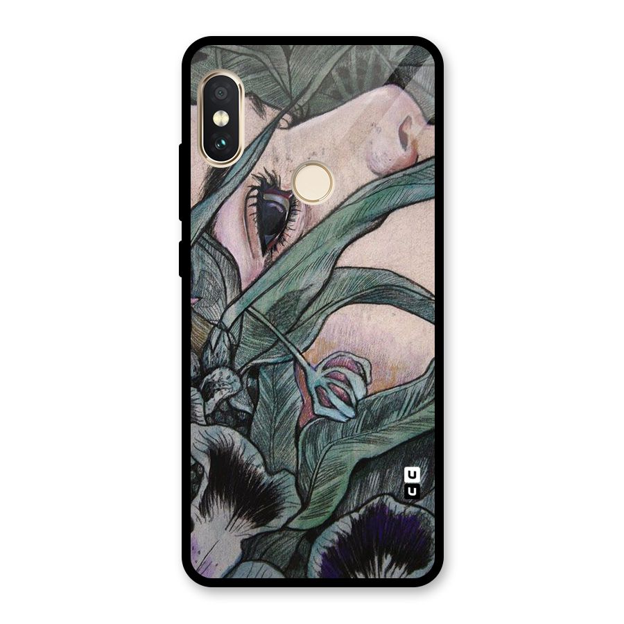 Girl Grass Art Glass Back Case for Redmi Note 5 Pro
