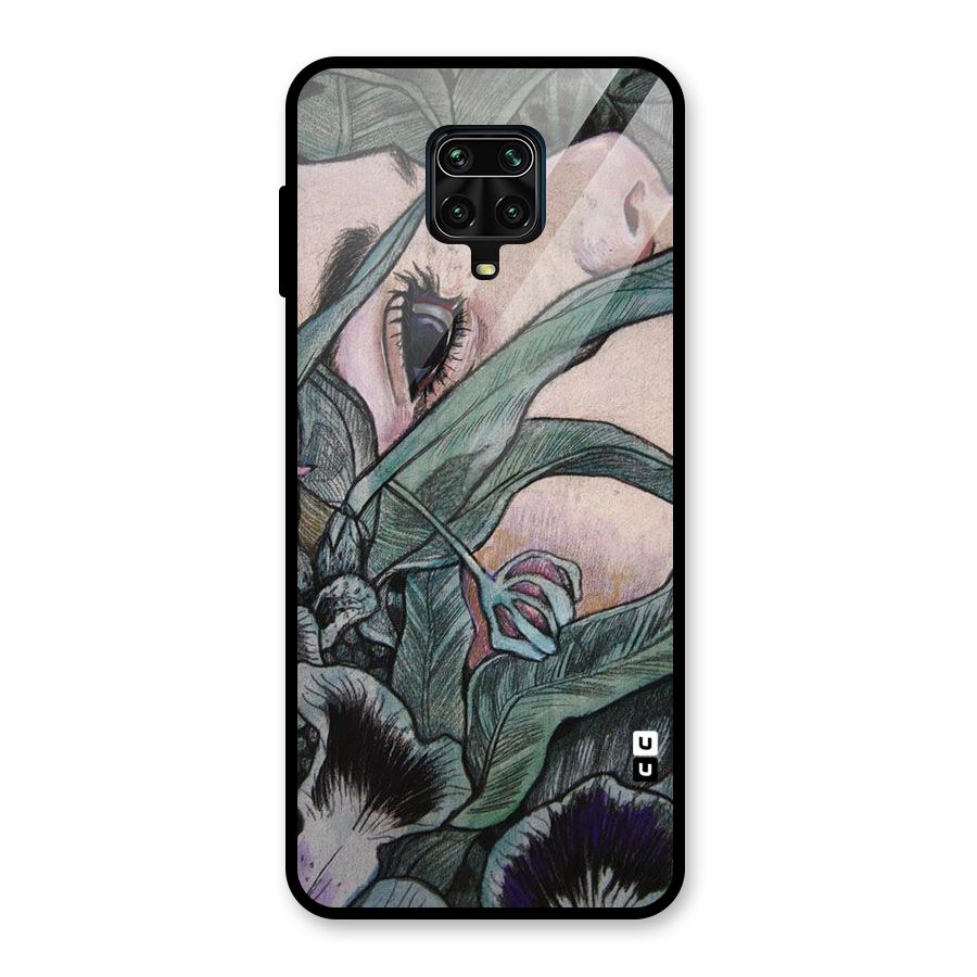 Girl Grass Art Glass Back Case for Redmi Note 9 Pro
