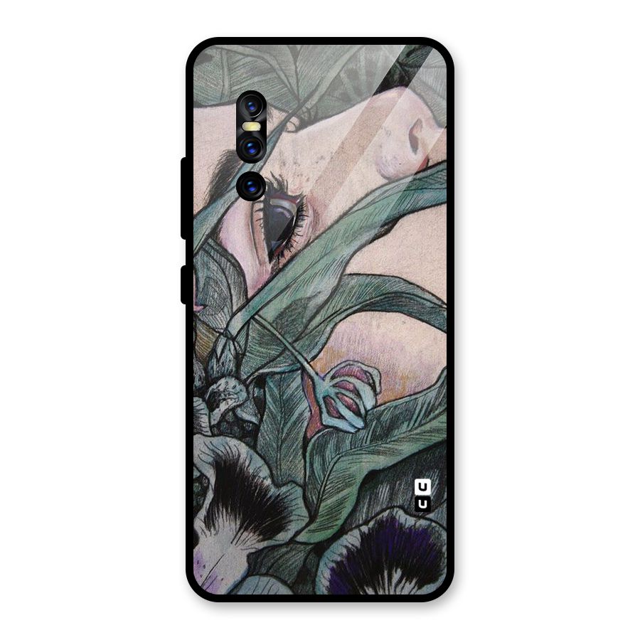 Girl Grass Art Glass Back Case for Vivo V15 Pro