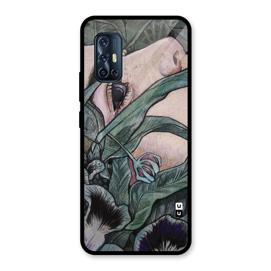 Girl Grass Art Glass Back Case for Vivo V17