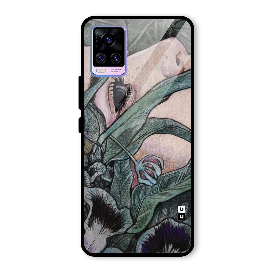 Girl Grass Art Glass Back Case for Vivo V20 Pro