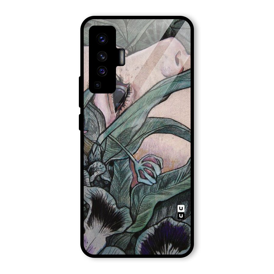 Girl Grass Art Glass Back Case for Vivo X50