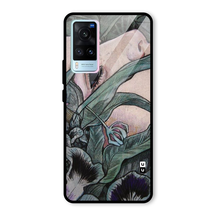 Girl Grass Art Glass Back Case for Vivo X60
