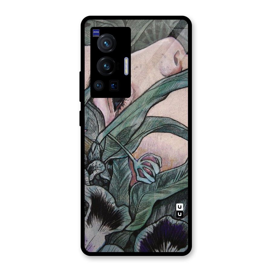 Girl Grass Art Glass Back Case for Vivo X70 Pro