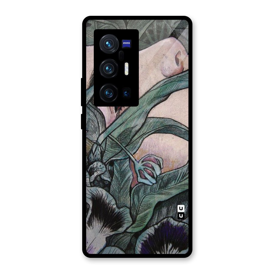 Girl Grass Art Glass Back Case for Vivo X70 Pro Plus