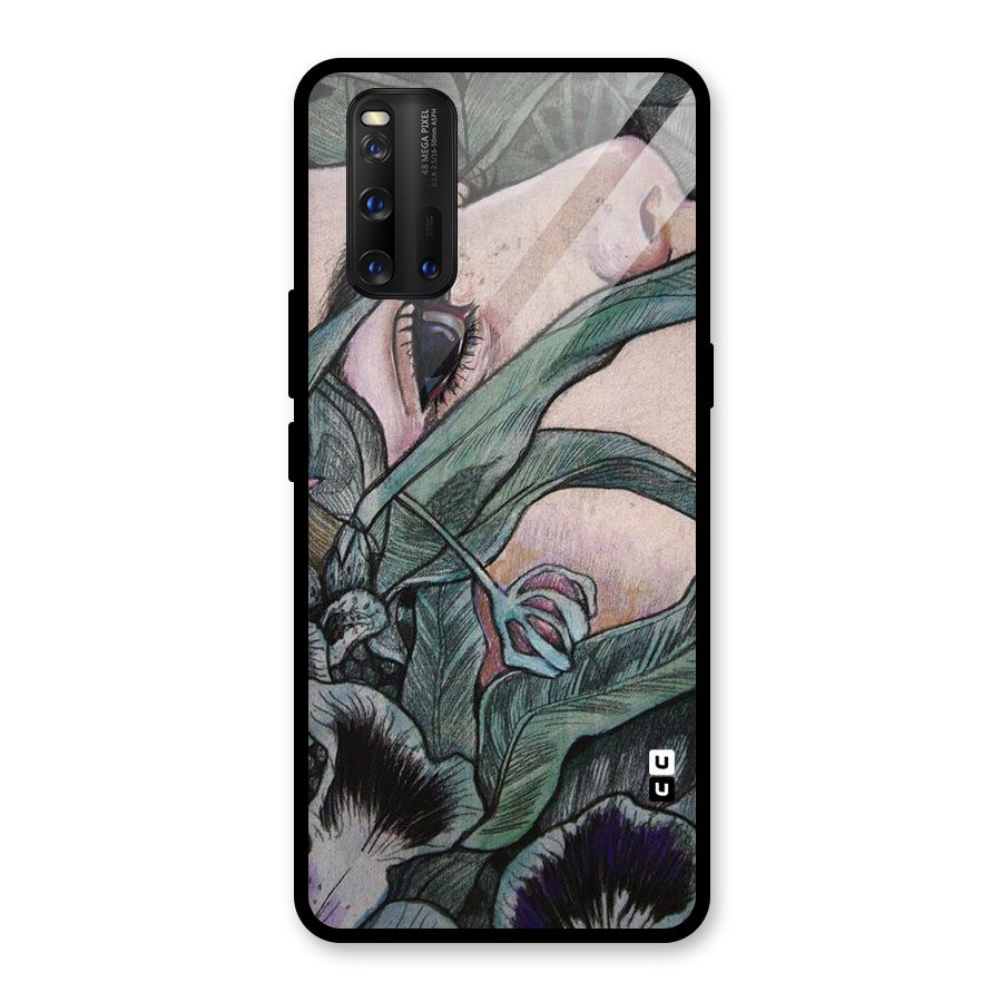 Girl Grass Art Glass Back Case for Vivo iQOO 3