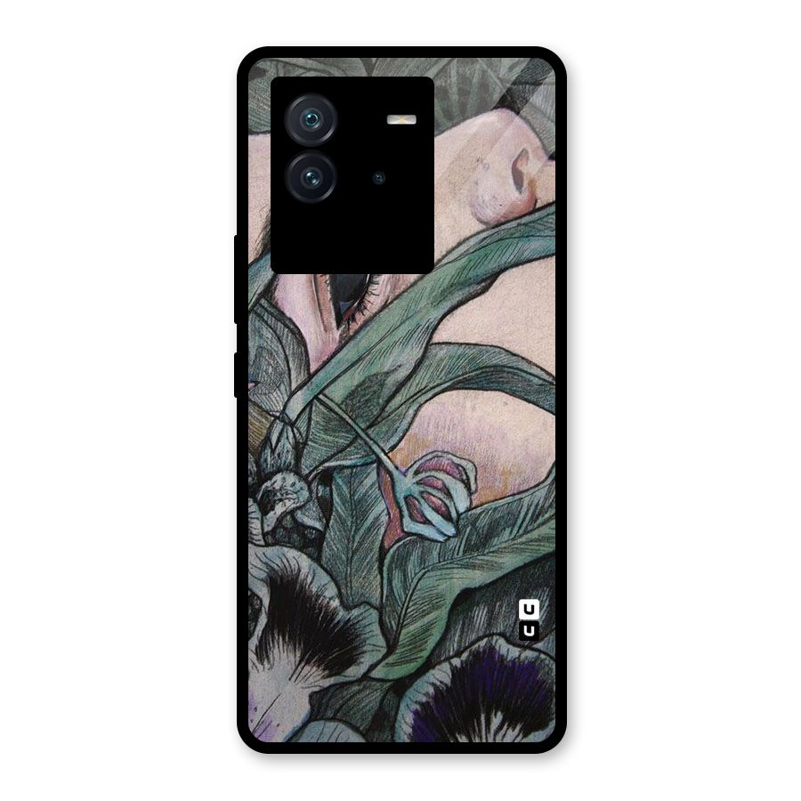 Girl Grass Art Glass Back Case for Vivo iQOO Neo 6 5G