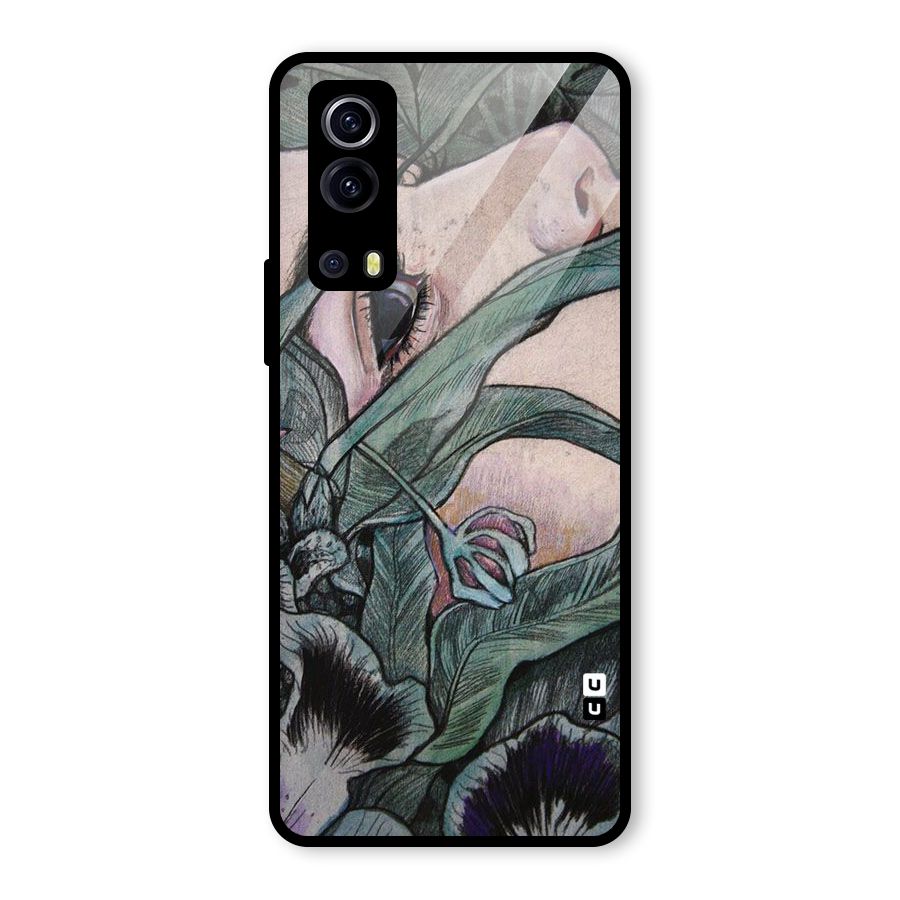 Girl Grass Art Glass Back Case for Vivo iQOO Z3