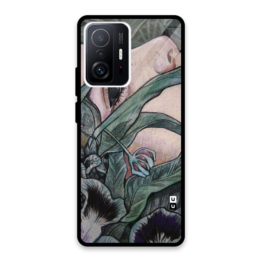 Girl Grass Art Glass Back Case for Xiaomi 11T Pro