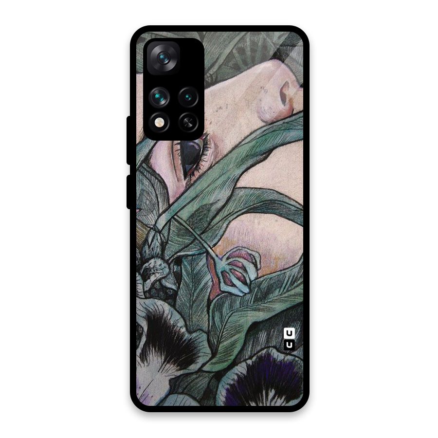 Girl Grass Art Glass Back Case for Xiaomi 11i HyperCharge 5G